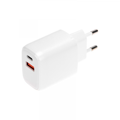 Сетевое зарядное устройство USB QC (20W) + Type C PD (20W), белое REXANT, цена за 1 шт