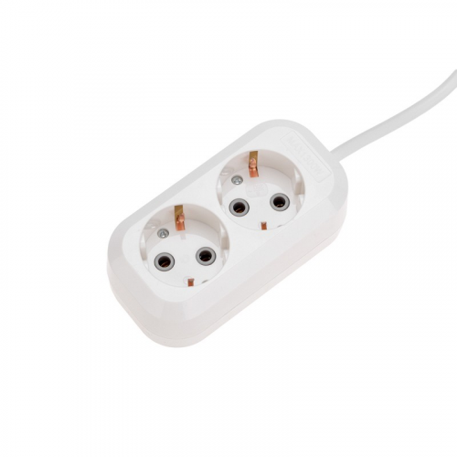 Удлинитель 2 гнезда, 3м, 3х0,75мм², с/з, белый PROconnect, цена за 1 шт
