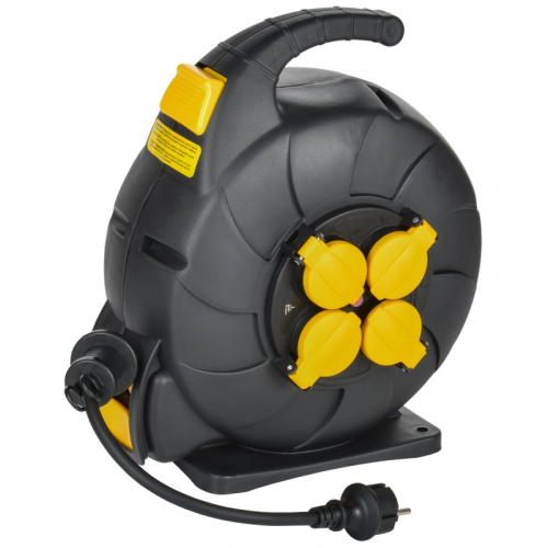 TWIST Катушка 4 места УК15 2P+PE/15м 3х1,5мм2 КГ автосмотка IP44 IEK, цена за 1 шт