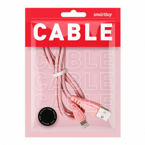 Дата-кабель Smartbuy 8pin кабель в резин. оплетке Gear, 1 м.,