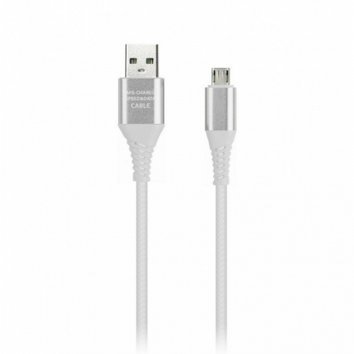 Дата-кабель Smartbuy Micro кабель в резин. оплетке Gear, 1м. мет.након.,