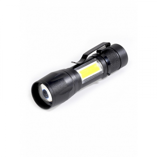 Светодиодный алюминиевый фонарь 3Вт LED+ 3 Вт COB, AA, черный (SBF-104)/360, цена за 1 шт