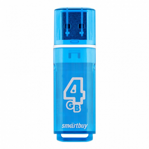 USB 2.0 накопитель Smartbuy 4GB Glossy series Blue (SB4GBGS-B), цена за 1 шт