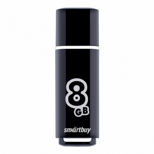 USB 2.0 накопитель Smartbuy 8GB Glossy series Black (SB8GBGS-K), цена за 1 шт