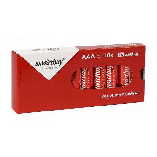 Батарейка алкалиновая Smartbuy LR03/10 box (10/800) (SBBA-3A10BX) (цена за упаковку, 10 шт), цена за 1 упак