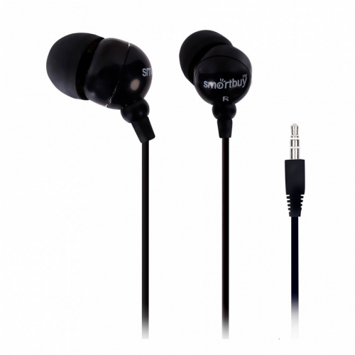 Внутриканальные стерео наушники SmartBuy COLOR TREND, провод 1.2м, черные (арт. SBE-1100)40/320, цена за 1 шт