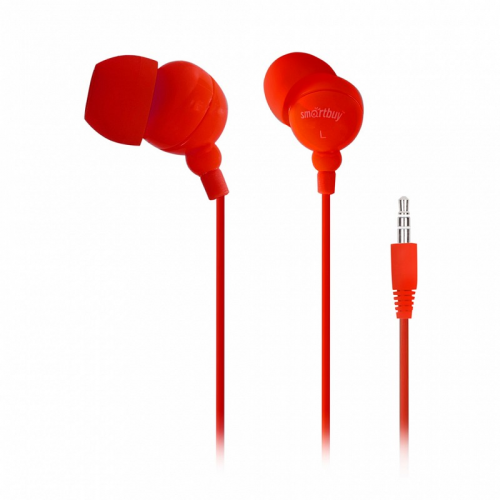 Внутриканальные стерео наушники SmartBuy COLOR TREND, провод 1.2м, красные (арт. SBE-3300)40/320, цена за 1 шт