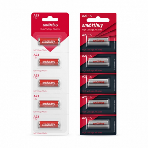 Батарейка алкалиновая Smartbuy A23/5B (100/1000) (SBBA-23A5B) (цена за упаковку, 5 шт), цена за 1 упак