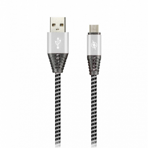 Дата-кабель Smartbuy MicroUSB HEDGEHOG серый 2 А, 1 м (iK-12HH gray)/100, цена за 1 шт