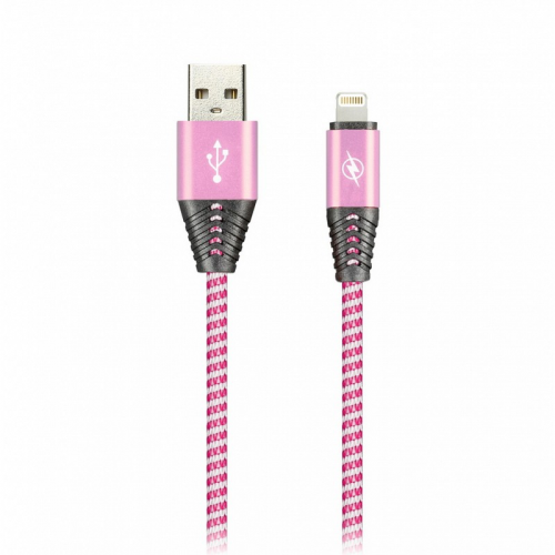 Дата-кабель Smartbuy MicroUSB HEDGEHOG розовый 2 А, 1 м (iK-12HH rose)/100, цена за 1 шт