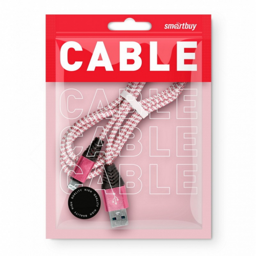 Дата-кабель Smartbuy 8pin HEDGEHOG розовый 2 А, 1 м (iK-512HH rose)/100, цена за 1 шт