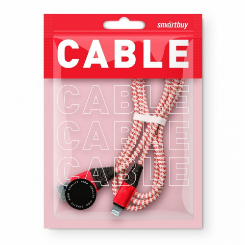 Дата-кабель Smartbuy 8pin HEDGEHOG красный 2 А, 1 м (iK-512HH red)/100, цена за 1 шт