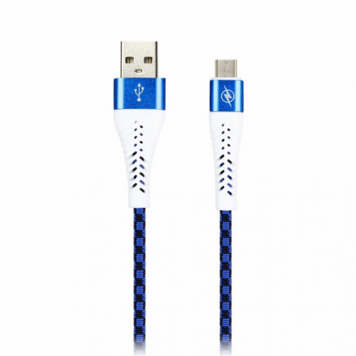 Дата-кабель Smartbuy MicroUSB CHESS синий, 2 А, 1 метр (iK-12CSS blue)/100, цена за 1 шт