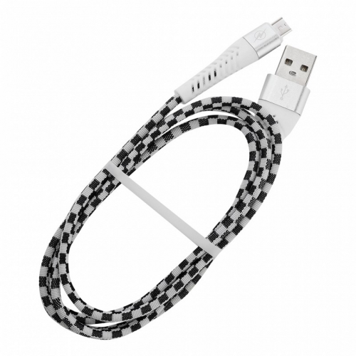 Дата-кабель Smartbuy MicroUSB CHESS серый, 2 А, 1 метр (iK-12CSS gray)/100, цена за 1 шт
