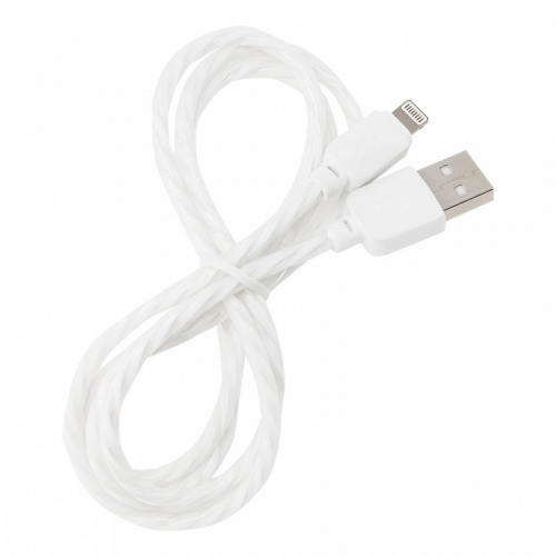 Дата-кабель Smartbuy 8pin SILICONE SPIRAL, белый, 2 А, 1 м (iK-512SPS white)/100, цена за 1 шт