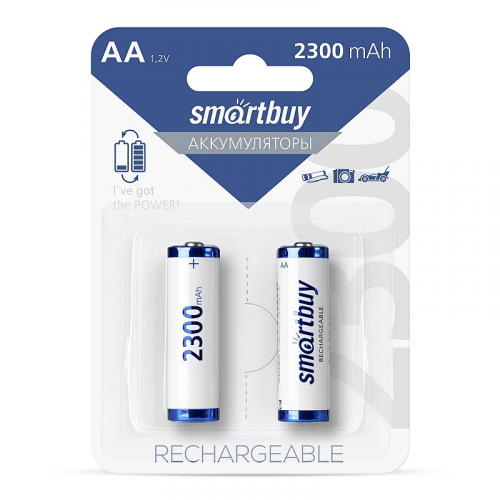 Аккумулятор NiMh Smartbuy AA/2BL 2300 mAh (24/240) (SBBR-2A02BL2300) (цена за упаковку, 2 шт), цена за 1 упак