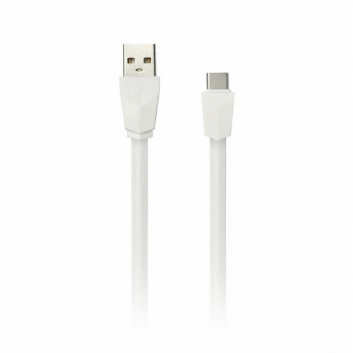 Дата-кабель Smartbuy USB 2.0 - USB TYPE C, плоский, длина 1 м, белый (iK-3112r white)/100, цена за 1 шт