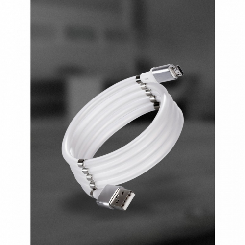 Кабель для зарядки, данных, Micro USB, 3 Ампера, магнит, самосворачивающийся, Smartbuy, 1 м ik-12mag, цена за 1 шт