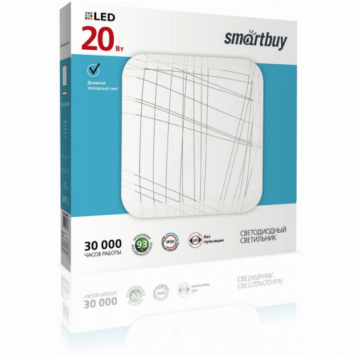 Светодиодный потолочный светильник (LED) Smartbuy-20W Line (SBL-Line-20-W-6K)/20, цена за 1 шт