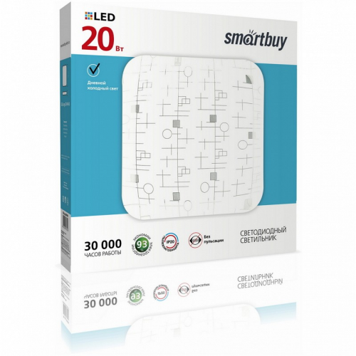 Светодиодный потолочный светильник (LED) Smartbuy-20W Loongo (SBL-Lng-20-W-6K)/20, цена за 1 шт