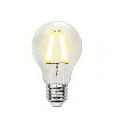 Лампа светодиодная Uniel LED-A60-8W/WW/E27/CL PLS02WH Форма A, прозрачная колба, цена за 1 шт