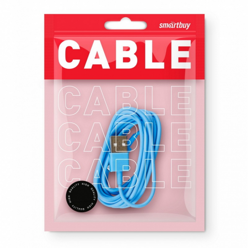 Дата-кабель Smartbuy USB - 8-pin для Apple, цветные, длина 1 м, голубой (iK-512c blue)/500, цена за 1 шт
