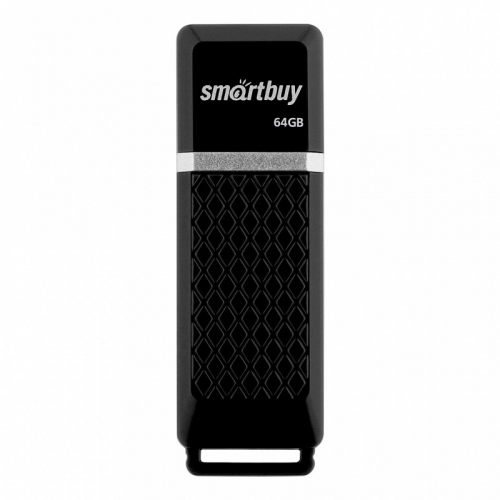 USB 2.0 накопитель Smartbuy 64GB Quartz series Black (SB64GBQZ-K), цена за 1 шт