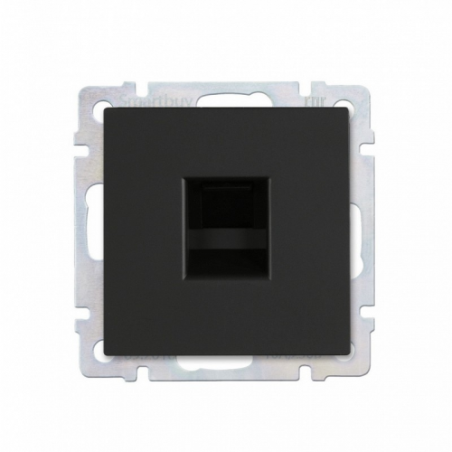 Розетка компьютерная RJ-45 черная "Нептун" (SBE-05b-S1-RJ), цена за 1 шт