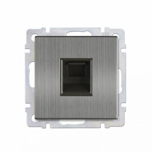 Розетка компьютерная RJ-45 серый никель "Нептун" (SBE-05gn-S1-RJ), цена за 1 шт