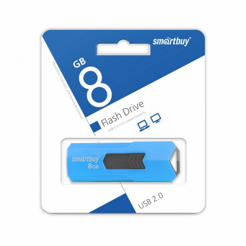 USB 2.0 накопитель Smartbuy 8GB STREAM Blue (SB8GBST-B), цена за 1 шт