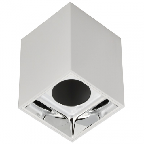 LIGHTING Светильник 4112 накладной потолочный под лампу GU10 белый/хром пластик IEK, цена за 1 шт