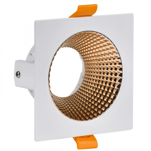 LIGHTING Светильник 4110 встраиваемый поворотный под лампу GU10 белый/золото пластик IEK, цена за 1 шт
