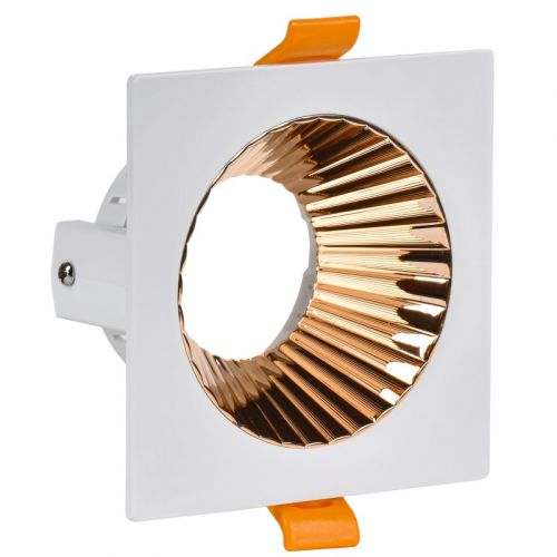 LIGHTING Светильник 4109 встраиваемый поворотный под лампу GU10 белый/золото пластик IEK, цена за 1 шт