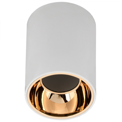 LIGHTING Светильник 4111 накладной потолочный под лампу GU10 белый/золото пластик IEK, цена за 1 шт