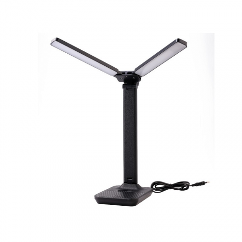 Ultraflash UF-819 C02 черный (Led, светильник настольный, 12Вт, 6000К, 3ур.яркости, 2 плафона, кожа), цена за 1 шт