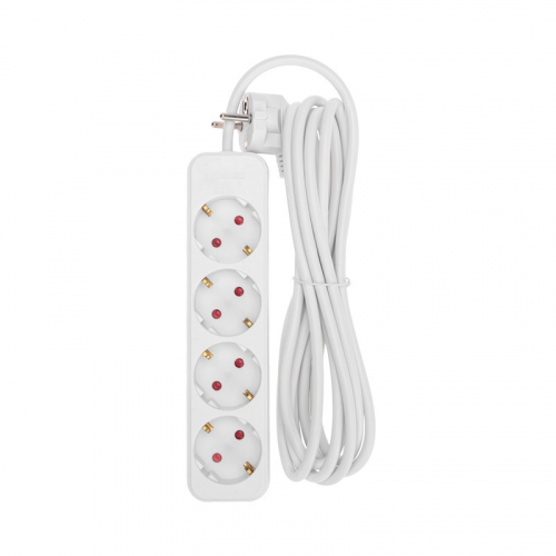 Удлинитель STANDARD 4 гнезда, 3м, 3х1,0мм², с/з, белый REXANT, цена за 1 шт