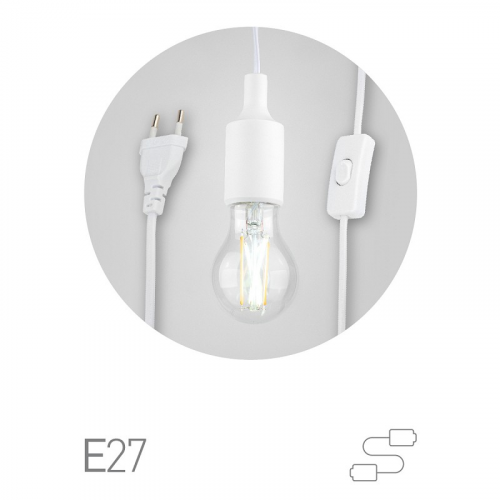 FITO-Holder E27 3 м Светильник для растений ЭРА FITO-Holder E27 3 м с проводом и выключателем для фитоламп с цоколем Е27, цена за 1 шт