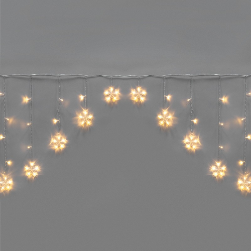 Гирлянда Арка со звездами 2,5х1,2м, 136LED ТЕПЛЫЙ БЕЛЫЙ, прозрачный ПВХ, IP20, свечение с динамикой, 230В, не соединяется, с контроллером 8 режимов, цена за 1 шт