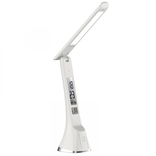 Ultraflash UF-821 C01 белый (Led, светильник настольный, 7Вт, дисплей,смена цвет.темп, кожа), цена за 1 шт