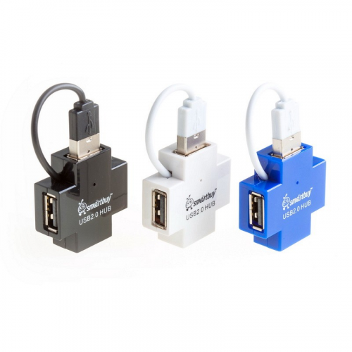 USB 2.0 Хаб Smartbuy 6900, 4 порта, белый (SBHA-6900-W), цена за 1 шт