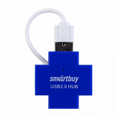 USB 2.0 Хаб Smartbuy 6900, 4 порта, голубой (SBHA-6900-B), цена за 1 шт