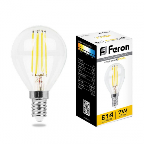 Лампа светодиодная, (7W) 230V E14 2700K, LB-52, цена за 1 шт