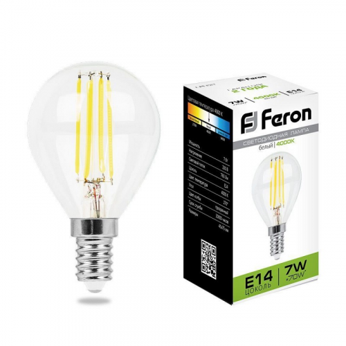 Лампа светодиодная, (7W) 230V E14 4000K, LB-52, цена за 1 шт