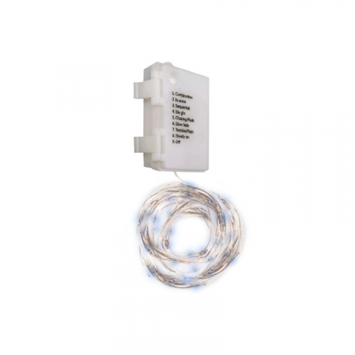 Гирлянды и Аксессуары / Гирлянда DC-G03-120W, 120 бел. microLED, 12.1 м., 8 реж., 3xAA (5047839), цена за 1 шт
