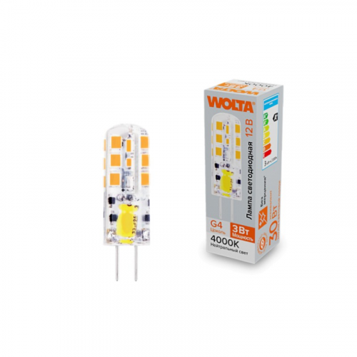 Светодиодная лампа WOLTA WSTD-JC-12V3W4KG4-S 3Вт 4000K G4, цена за 1 шт