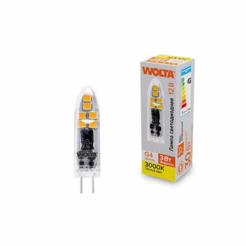 Светодиодная лампа WOLTA WSTD-JC-12V3W3KG4-P 3Вт 3000K G4, цена за 1 шт