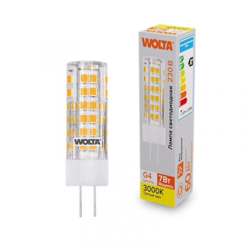 Светодиодная лампа WOLTA WSTD-JC-220V7W3KG4-C 7Вт 3000K G4, цена за 1 шт