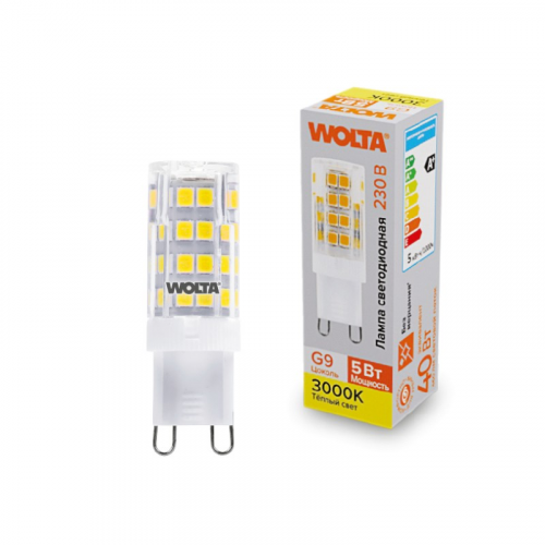 Светодиодная лампа WOLTA WSTD-JCD-5W3KG9-C 5Вт 3000K G9, цена за 1 шт