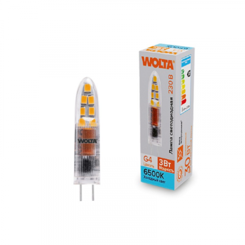 Светодиодная лампа WOLTA WSTD-JC-220V3W6KG4-P 3Вт 6500K G4, цена за 1 шт