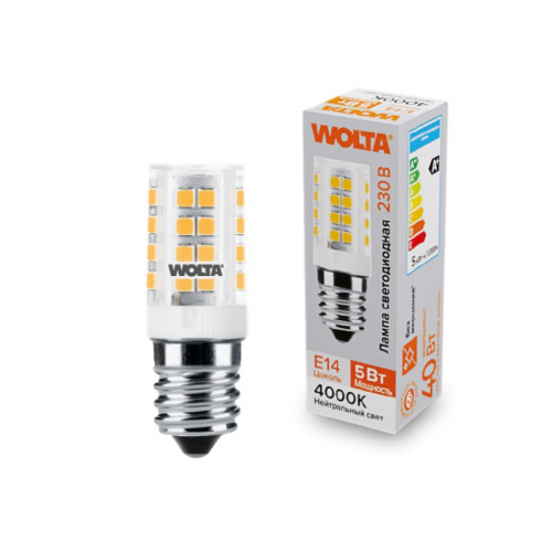 Светодиодная лампа WOLTA WSTD-JCD-5W4KE14-C 5Вт 4000K E14, цена за 1 шт